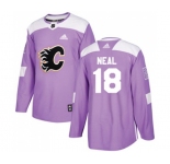 Youth Calgary Flames #18 James Neal Authentic Purple Fights Cancer Practice Hockey Jersey