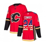 Youth Calgary Flames #24 Craig Conroy Authentic Red USA Flag Fashion Hockey Jersey