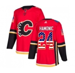 Youth Calgary Flames #24 Travis Hamonic Authentic Red USA Flag Fashion Hockey Jersey