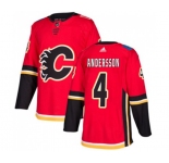 Youth Calgary Flames #4 Rasmus Andersson Authentic Red Home Hockey Jersey