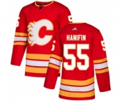 Youth Calgary Flames #55 Noah Hanifin Authentic Red Alternate Hockey Jersey