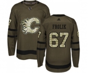 Youth Calgary Flames #67 Michael Frolik Authentic Green Salute to Service Hockey Jersey