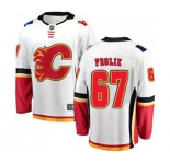 Youth Calgary Flames #67 Michael Frolik Fanatics Branded White Away Breakaway Hockey Jersey