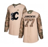 Youth Calgary Flames #77 Mark Jankowski Authentic Camo Veterans Day Practice Hockey Jersey