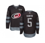 Men Adidas Carolina Hurricanes #5 Noah Hanifin Black 1917-2017 100th Anniversary Stitched NHL Jersey