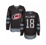 Men's Adidas Carolina Hurricanes #18 Jay McClement Authentic Black 1917-2017 100th Anniversary NHL Jersey