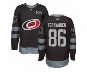 Men's Adidas Carolina Hurricanes #86 Teuvo Teravainen Authentic Black 1917-2017 100th Anniversary NHL Jersey