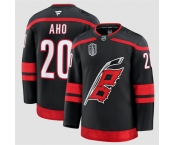 Men's Carolina Hurricanes #20 Sebastian Aho Black 2026 Stanley Cup Final Home Premium Hockey Stitched Jersey
