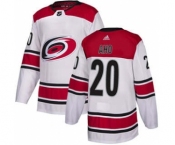 Men's Carolina Hurricanes #20 Sebastian Aho White Road Stitched Hockey Jersey