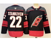 Men's Carolina Hurricanes #22 Logan Stankoven Black 2024-25 Home Stitched Hockey Jersey