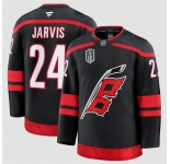 Men's Carolina Hurricanes #24 Seth Jarvis Black 2026 Stanley Cup Final Home Premium Hockey Stitched Jersey