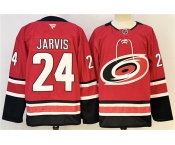 Men's Carolina Hurricanes #24 Seth Jarvis Red 2024-25 Stitched Hockey Jersey