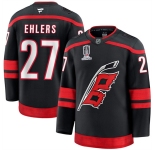 Men's Carolina Hurricanes #27 Nikolaj Ehlers Black 2026 Stanley Cup Champions Home Stitched Hockey Jersey