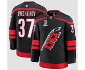 Men's Carolina Hurricanes #37 Andrei Svechnikov Black 2026 Stanley Cup Champions Home Stitched Jersey