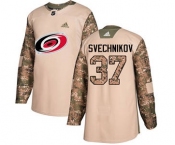 Men's Carolina Hurricanes #37 Andrei Svechnikov Camo 2017 Veterans Day Stitched Hockey Jersey