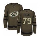 Men's Carolina Hurricanes #79 Michael Ferland Green Salute to Service Stitched Hockey Jersey