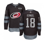 Men's Hurricanes #18 Ryan Dzingel Black 1917-2017 100th Anniversary Stitched Hockey Jersey