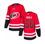 Men's Hurricanes #56 Erik Haula Red Home Authentic Drift Fashion Stitched Hockey Jersey