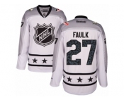 Men's Reebok Carolina Hurricanes #27 Justin Faulk Authentic White Metropolitan Division 2017 All-Star NHL Jersey