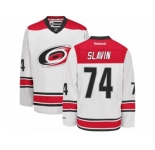 Men's Reebok Carolina Hurricanes #74 Jaccob Slavin Authentic White Away NHL Jersey