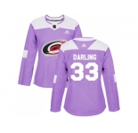 Women Adidas Carolina Hurricanes #33 Scott Darling Purple Authentic Fights Cancer Stitched NHL Jersey