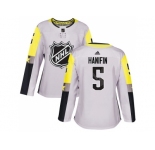 Women Adidas Carolina Hurricanes #5 Noah Hanifin Gray 2018 All-Star Metro Division Authentic Stitched NHL Jersey