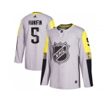 Youth Adidas Carolina Hurricanes #5 Noah Hanifin Gray 2018 All-Star Metro Division Authentic Stitched NHL Jersey