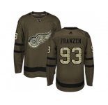 Adidas Detroit Red Wings #93 Johan Franzen Green Salute to Service Stitched NHL Jersey