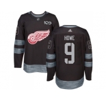 Detroit Red Wings #9 Gordie Howe Black 1917-2017 100th Anniversary Stitched NHL Jersey