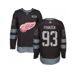 Detroit Red Wings #93 Johan Franzen Black 1917-2017 100th Anniversary Stitched NHL Jersey