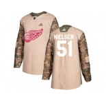 Men Adidas Detroit Red Wings #51 Frans Nielsen Camo Authentic 2017 Veterans Day Stitched NHL Jersey