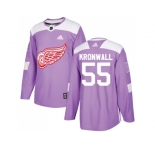Men Adidas Detroit Red Wings #55 Niklas Kronwall Purple Authentic Fights Cancer Stitched NHL Jersey