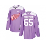 Men Adidas Detroit Red Wings #65 Danny DeKeyser Purple Authentic Fights Cancer Stitched NHL Jersey