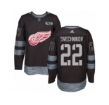 Men's Adidas Detroit Red Wings #22 Evgeny Svechnikov Authentic Black 1917-2017 100th Anniversary NHL Jersey
