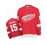 Men's Reebok Detroit Red Wings #15 Riley Sheahan Authentic Red Home NHL Jersey