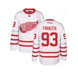 Men's Reebok Detroit Red Wings #93 Johan Franzen Authentic White 2017 Centennial Classic NHL Jersey