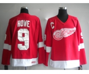 nhl detroit red wings #9 howe red m&n