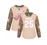 Women Adidas Detroit Red Wings #25 Mike Green Camo Authentic 2017 Veterans Day Stitched NHL Jersey