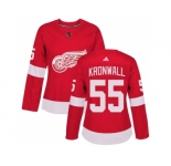 Women Adidas Detroit Red Wings #55 Niklas Kronwall Red Home Authentic Stitched NHL Jersey