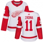 Women's Detroit Red Wings #11 Filip Zadina Authentic White Away Jersey