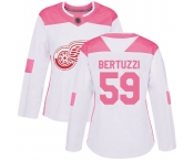 Women's Detroit Red Wings Authentic #59 Tyler Bertuzzi White Pink Fashion Jersey