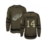 Youth Adidas Detroit Red Wings #14 Gustav Nyquist Green Salute to Service Stitched NHL Jersey