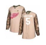 Youth Adidas Detroit Red Wings #5 Nicklas Lidstrom Camo Authentic 2017 Veterans Day Stitched NHL Jersey