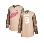 Youth Adidas Detroit Red Wings #9 Gordie Howe Camo Authentic 2017 Veterans Day Stitched NHL Jersey