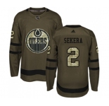 Adidas Edmonton Oilers #2 Andrej Sekera Authentic Green Salute to Service NHL Jersey