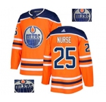 Adidas Edmonton Oilers #25 Darnell Nurse Authentic Orange Fashion Gold NHL Jersey
