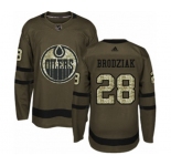 Adidas Edmonton Oilers #28 Kyle Brodziak Authentic Green Salute to Service NHL Jersey