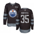 Adidas Edmonton Oilers #35 Al Montoya Authentic Black 1917-2017 100th Anniversary NHL Jersey