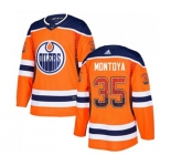 Adidas Edmonton Oilers #35 Al Montoya Authentic Orange Drift Fashion NHL Jersey