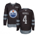 Adidas Edmonton Oilers #4 Kris Russell Authentic Black 1917-2017 100th Anniversary NHL Jersey